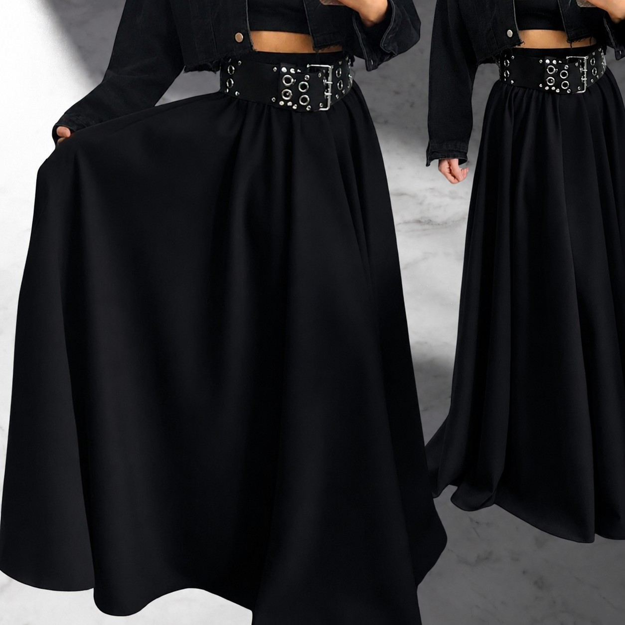 DLOUHÁ SUKNĚ - maxi sukně BOROS-SK-L-BLACK 05